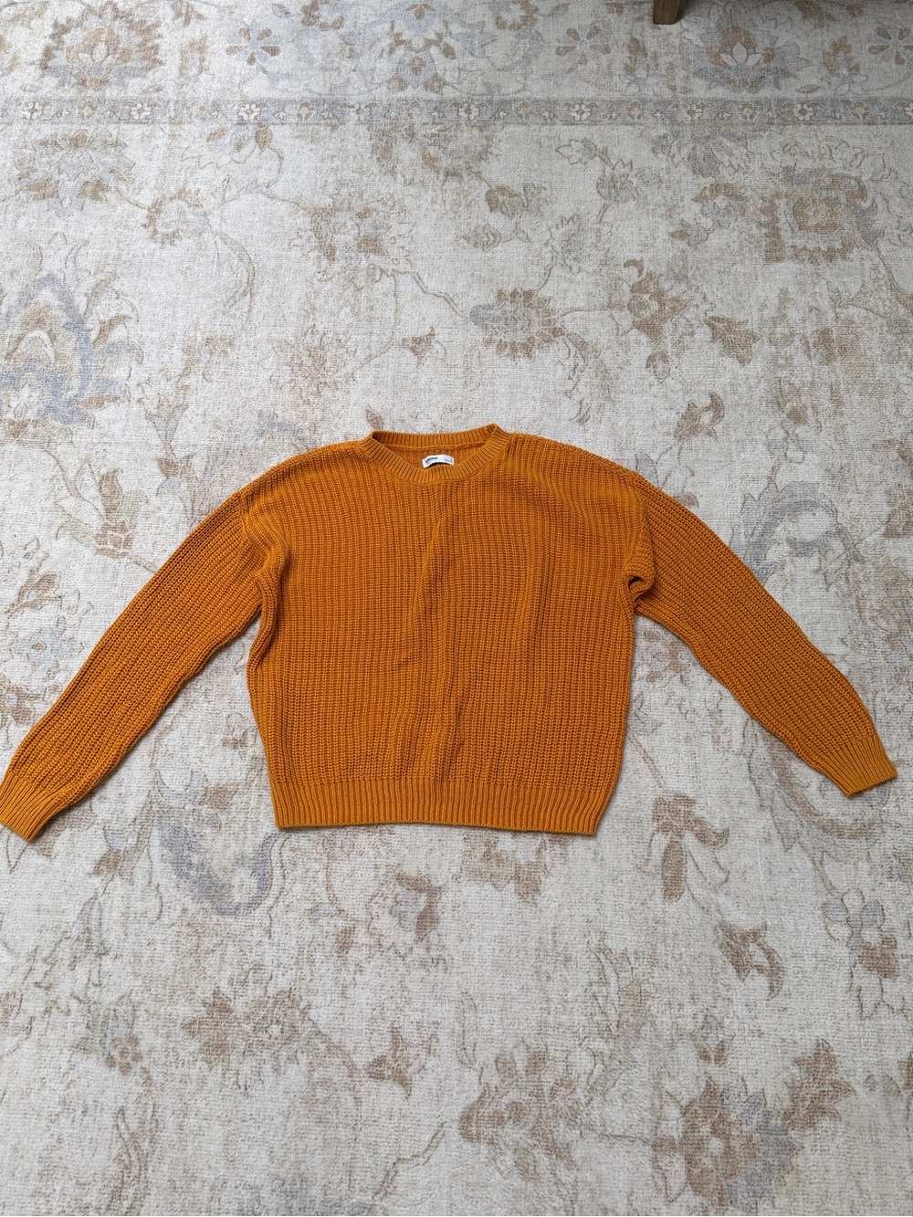 Sonoma Textured Crewneck Sweater in Mustard